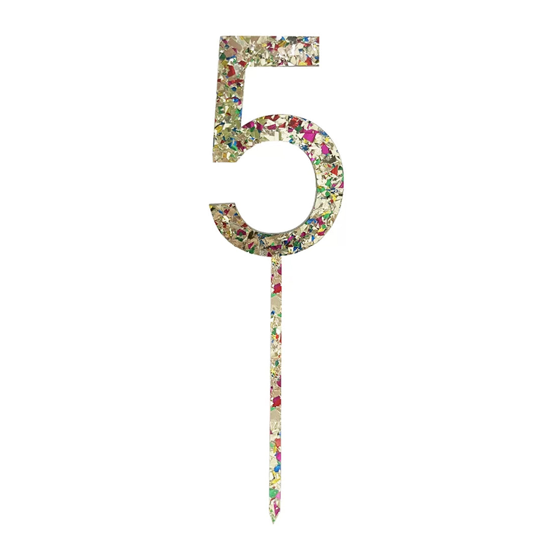 Acrylic Number 5 Cake Topper