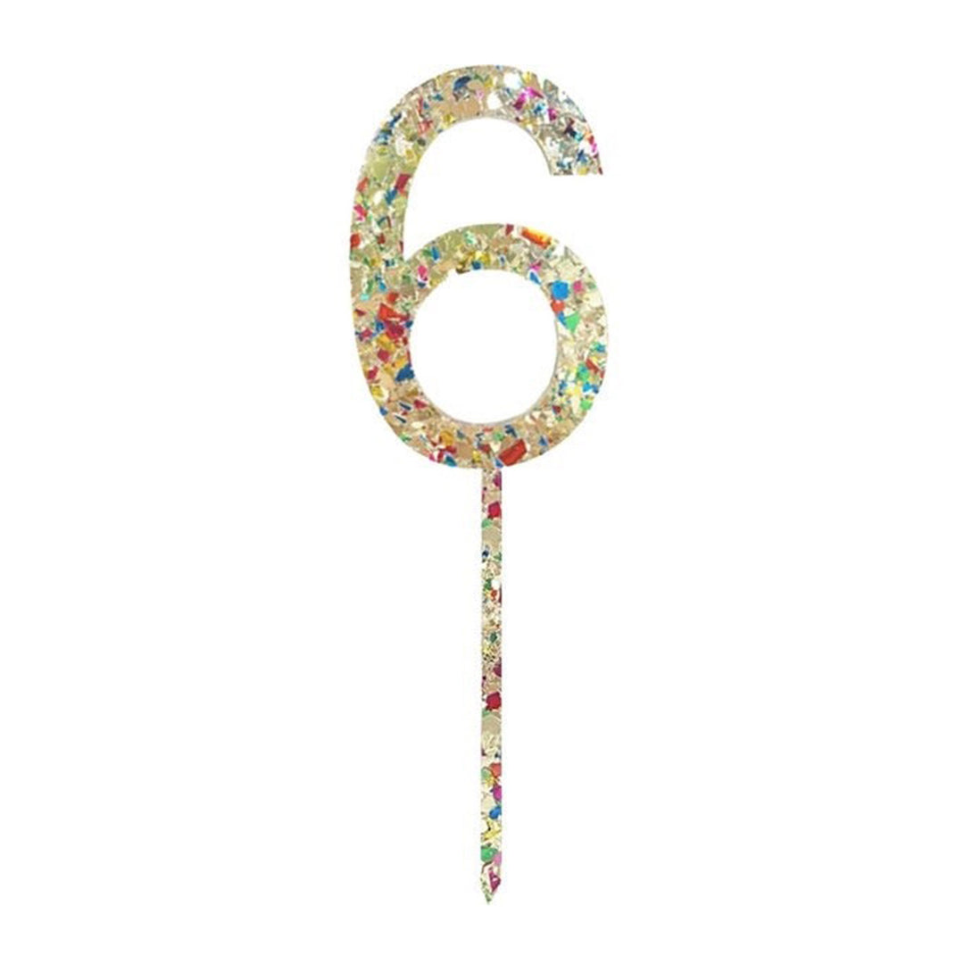 Acrylic Number 6 Cake Topper