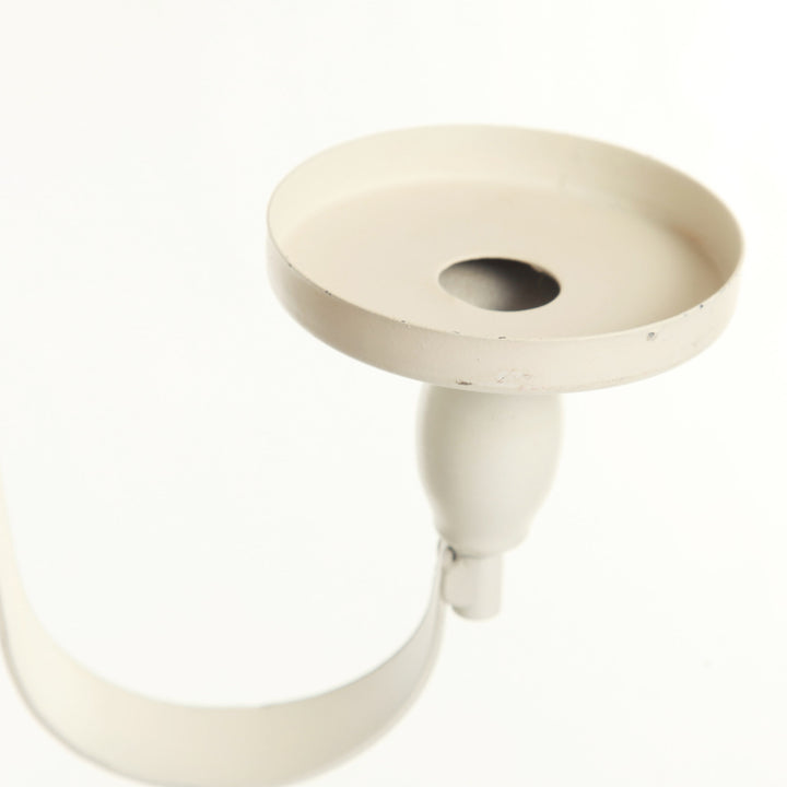 Adjustable White Wreath Hanger with Candle Holder