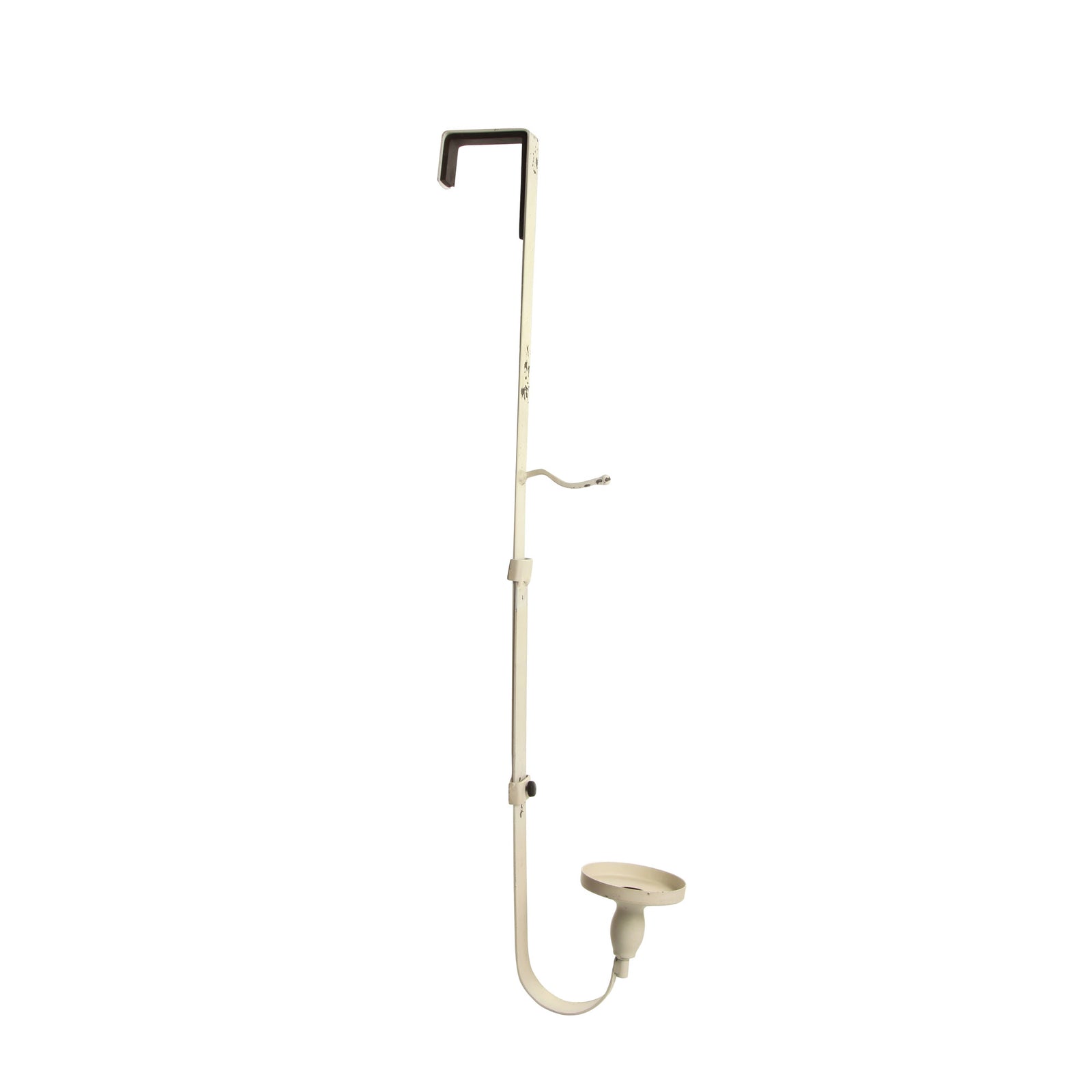 Adjustable White Wreath Hanger with Candle Holder