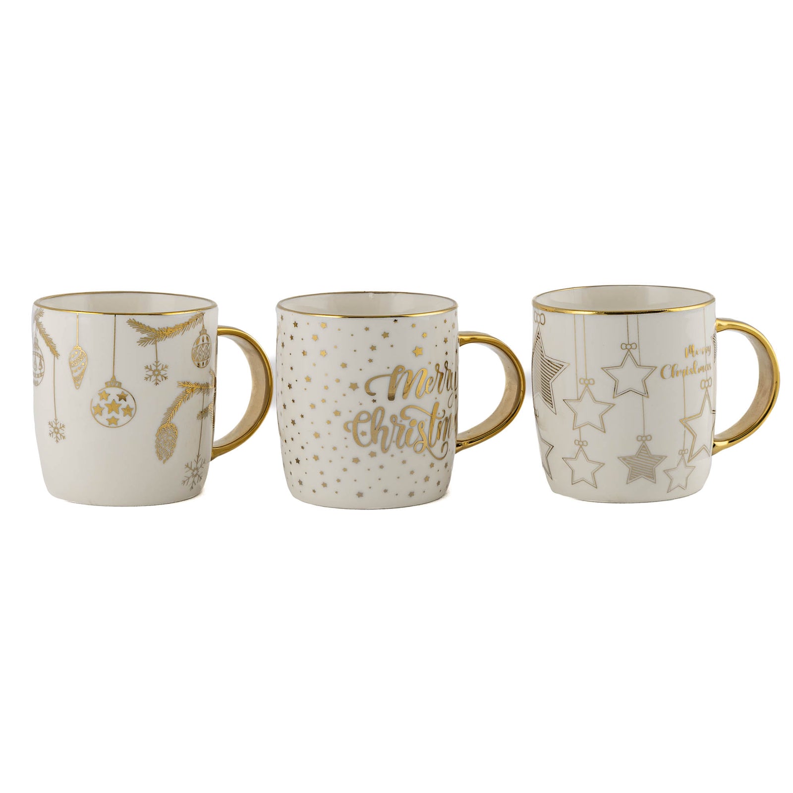 Gold Foiled Christmas Mug - Hanging Baubles