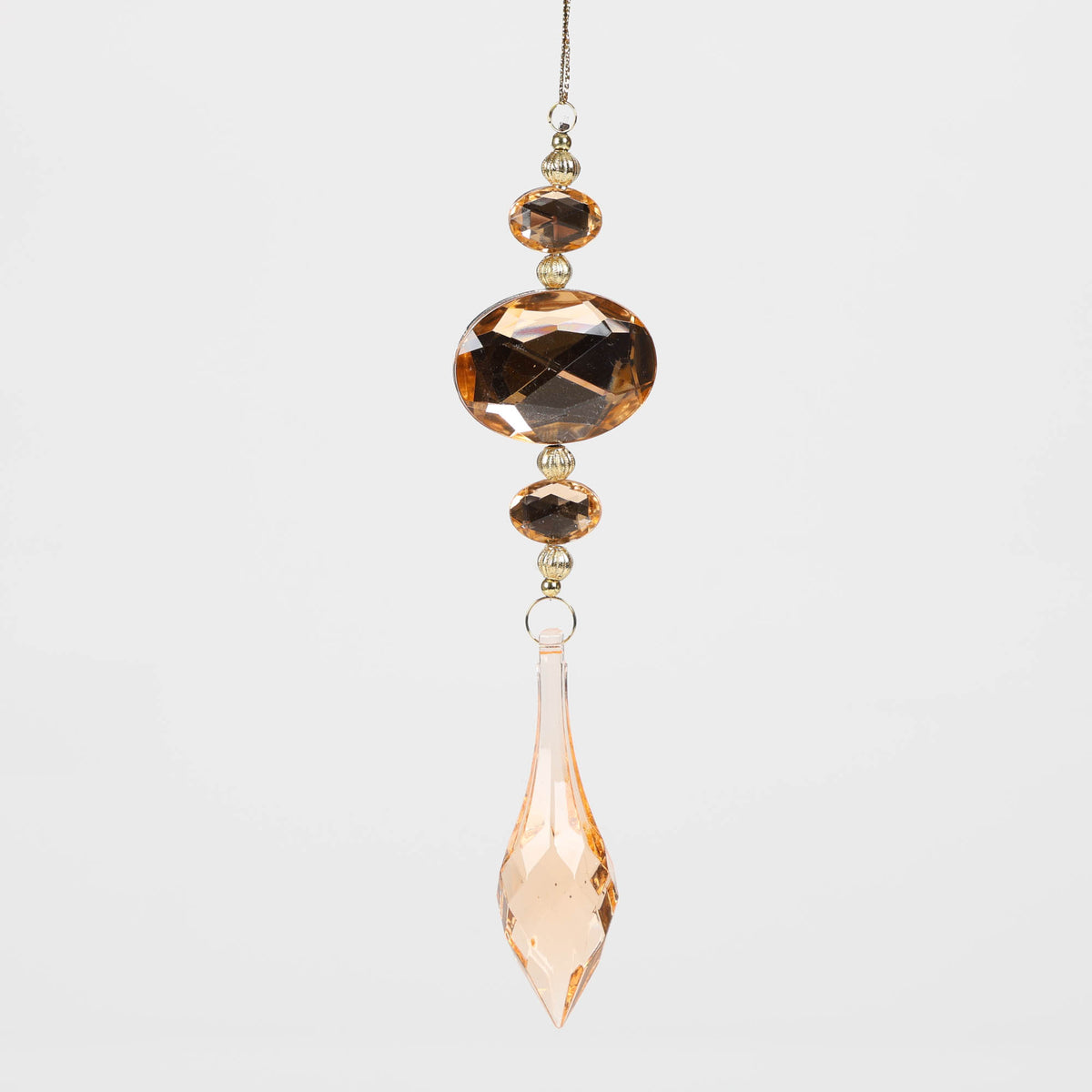 Amber Acrylic Jewel Drop Decoration - Oval Cut