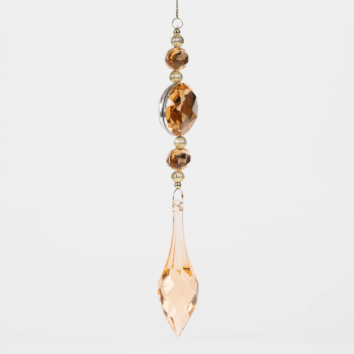 Amber Acrylic Jewel Drop Decoration - Oval Cut