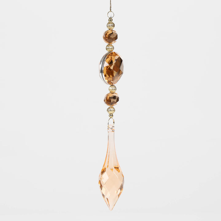 Amber Acrylic Jewel Drop Decoration - Oval Cut