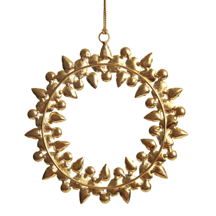 Amber Crystal Wreath Tree Decoration