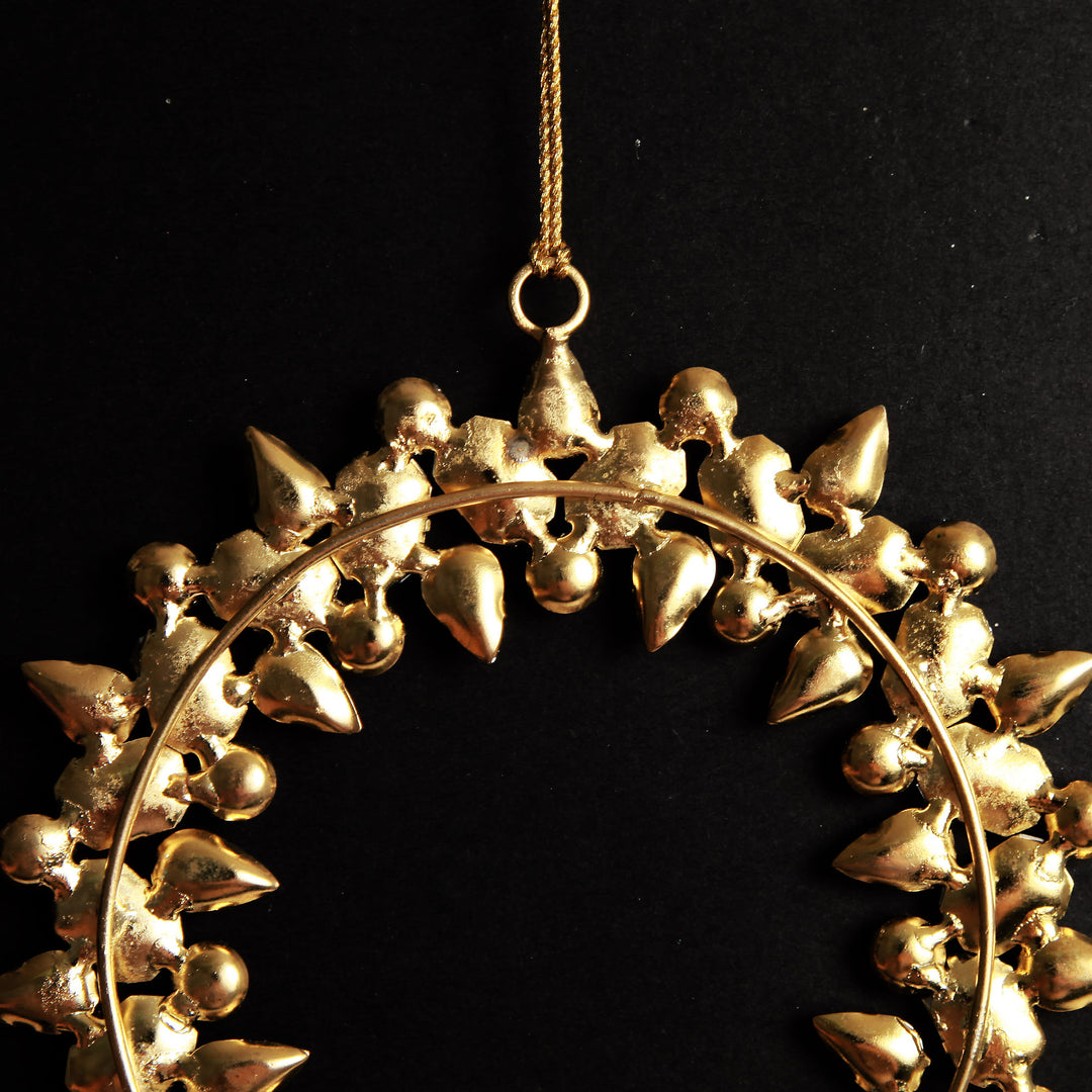 Amber Crystal Wreath Tree Decoration