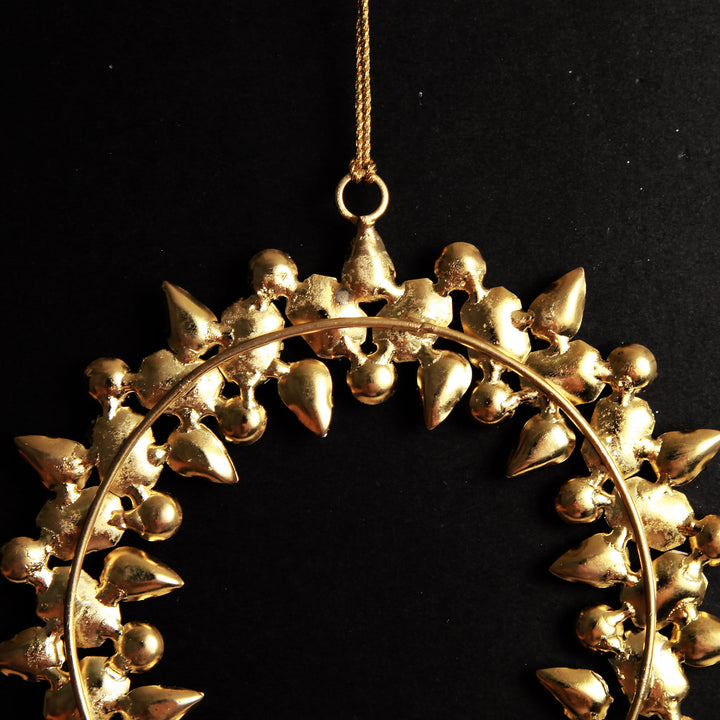 Amber Crystal Wreath Tree Decoration
