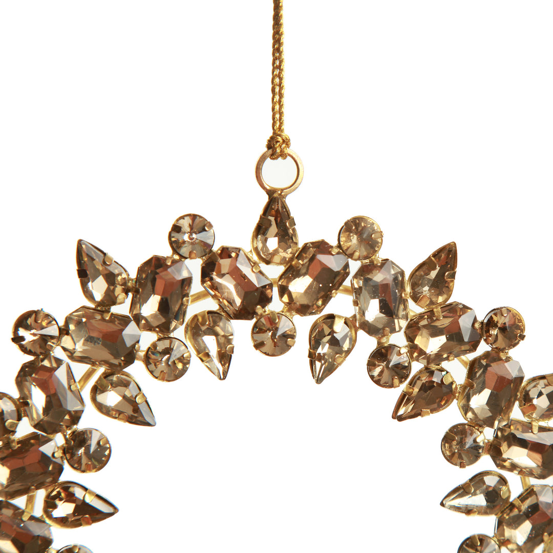 Amber Crystal Wreath Tree Decoration