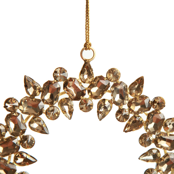 Amber Crystal Wreath Tree Decoration