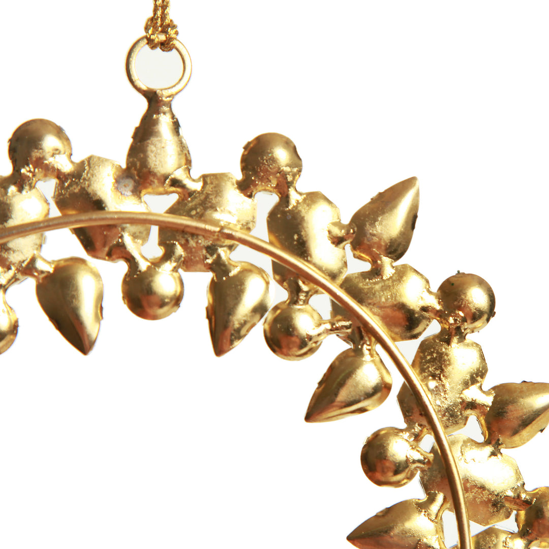 Amber Crystal Wreath Tree Decoration