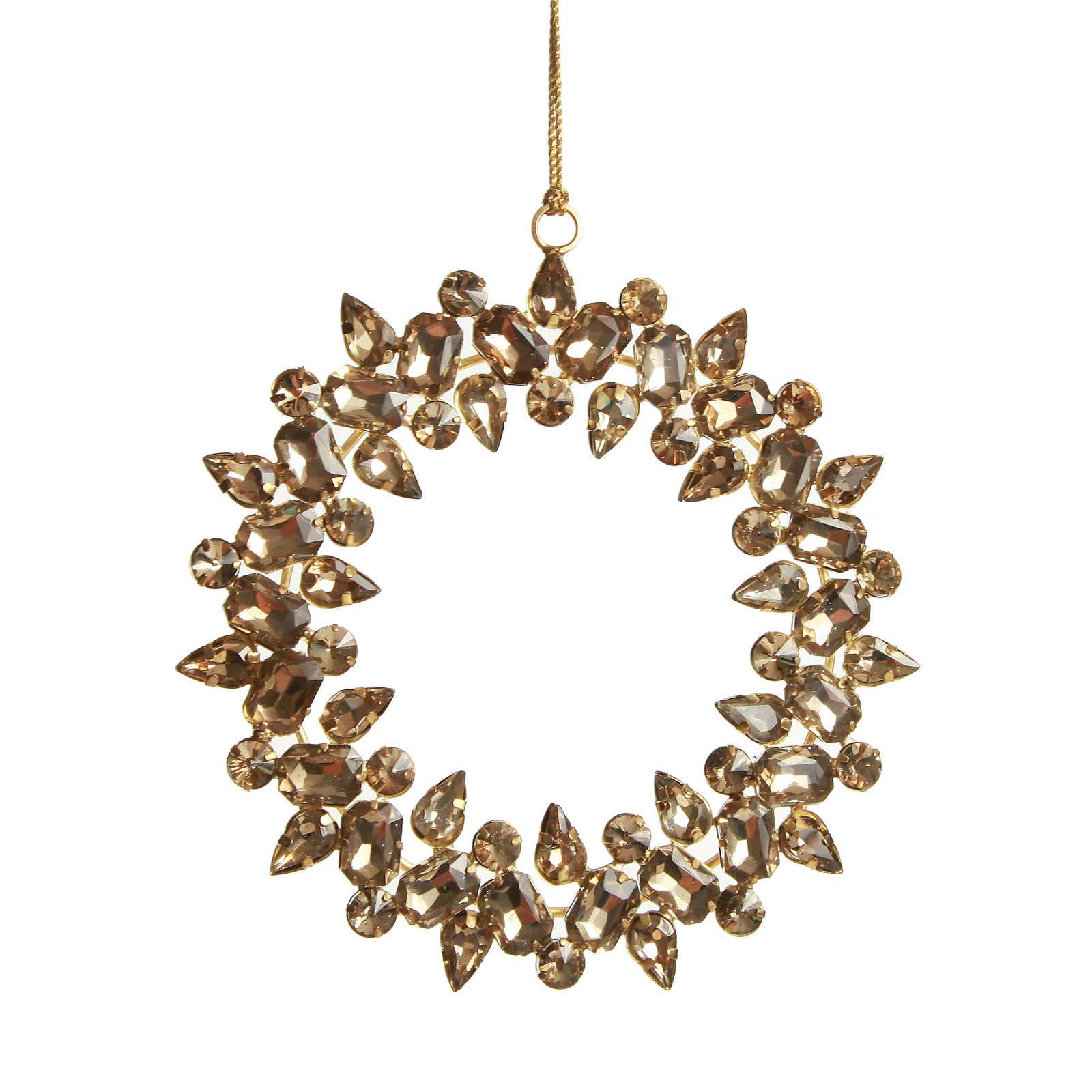 Amber Crystal Wreath Tree Decoration