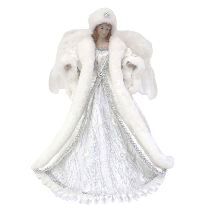 Angelic White and Silver Angel Tree Topper- 41cm(H)