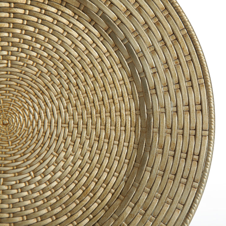 Antique Champagne Wicker Pattern Charger Plate