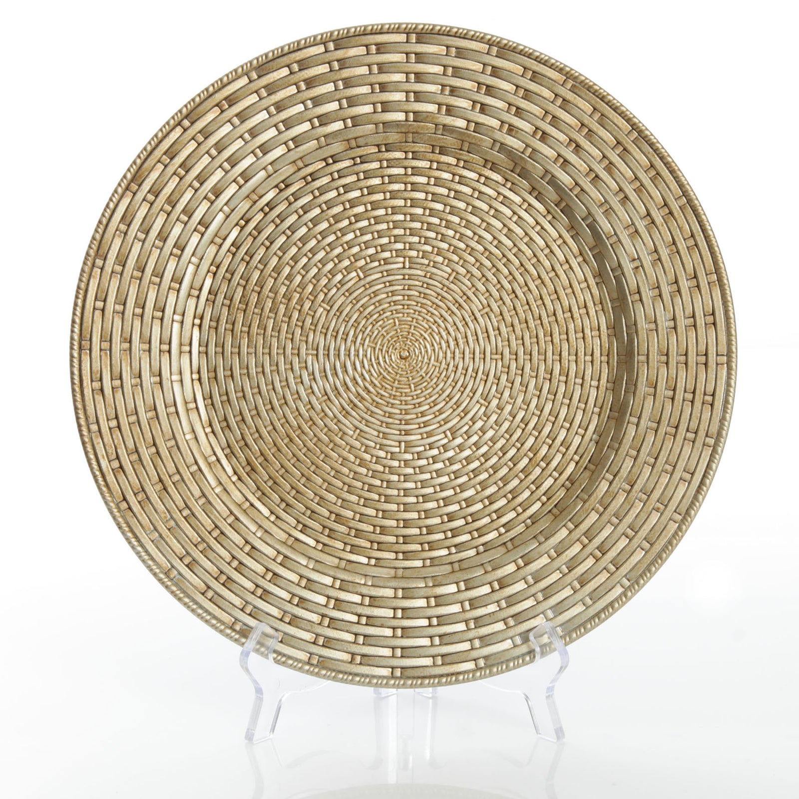 Antique Champagne Wicker Pattern Charger Plate