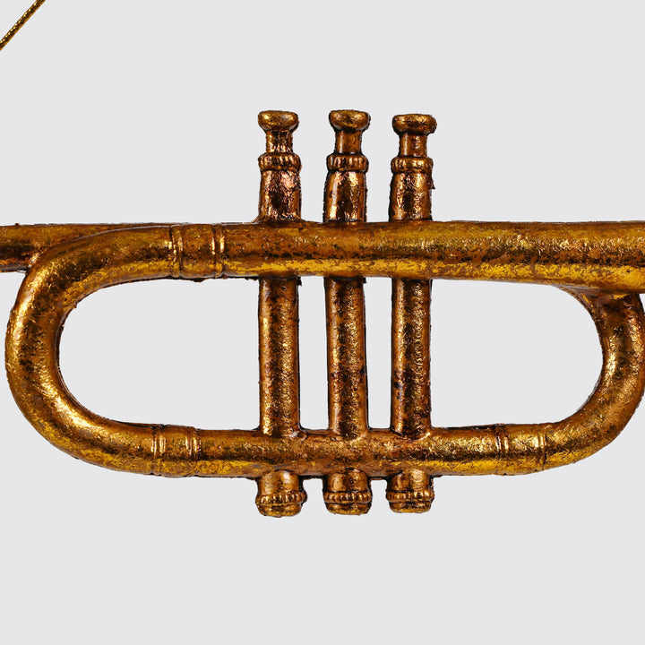Antique Gold Hanging Trumpet Ornament 25cm(l)