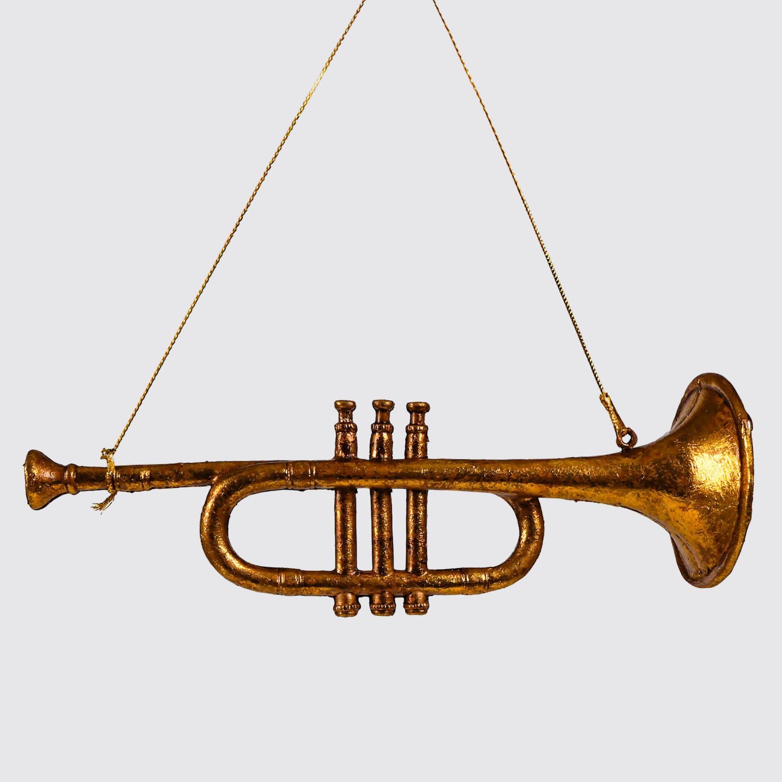 Antique Gold Hanging Trumpet Ornament 25cm(l)