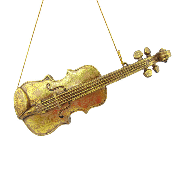 Antique Gold Hanging Violin Ornament 25cm(l)