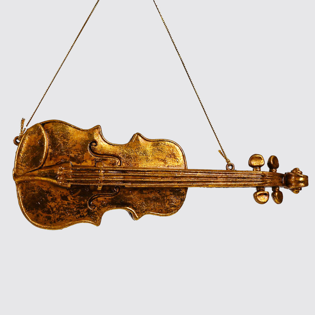 Antique Gold Hanging Violin Ornament 25cm(l)