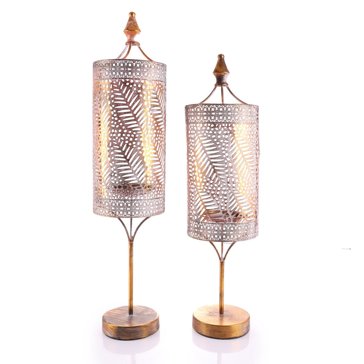 Antique Gold Metal Filigree Candle Holder