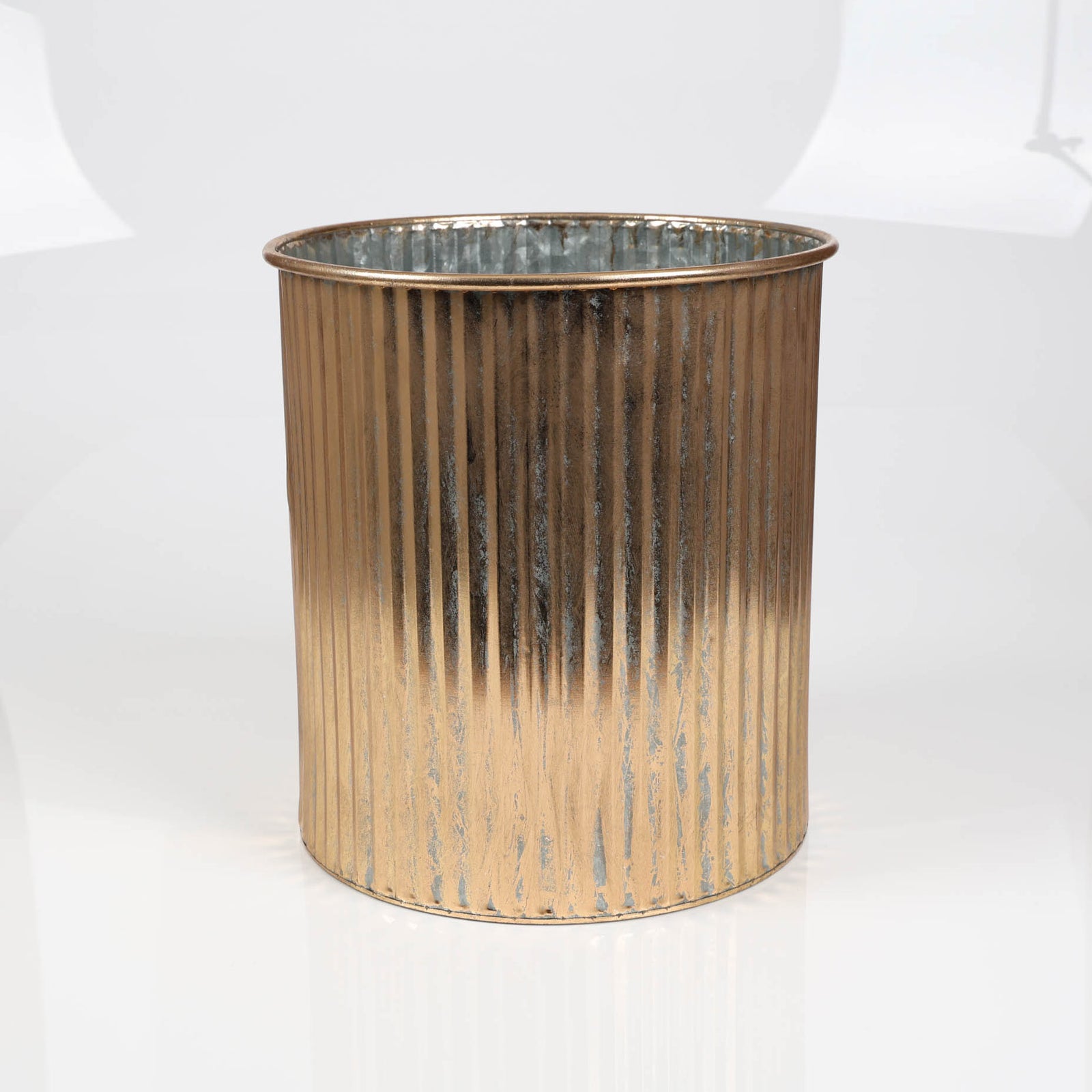 Antique Gold Metal Planter Pot 33cm (W)