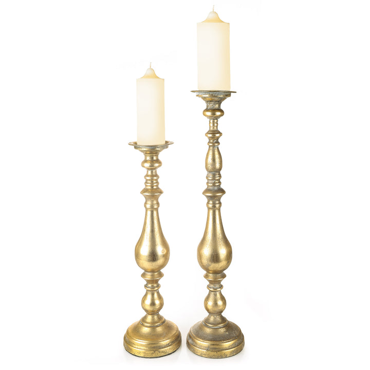 Antique Gold Pillar Candle Holder 51cm