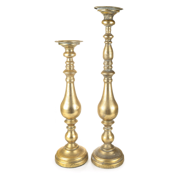 Antique Gold Pillar Candle Holder 64cm