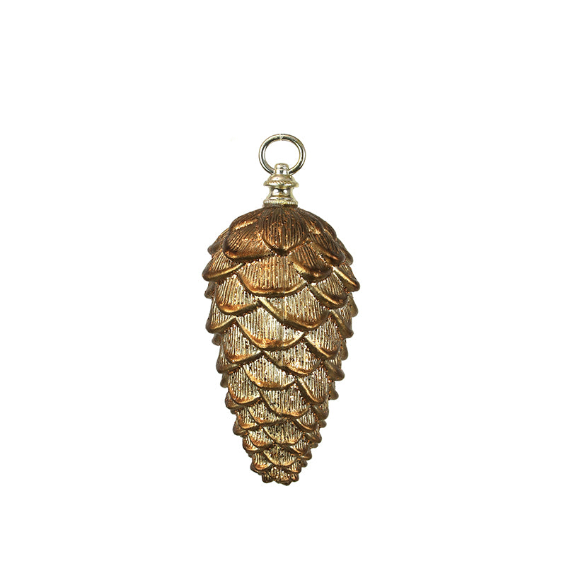 Antique Gold Pine Cone Hanging Decoration - 21cm