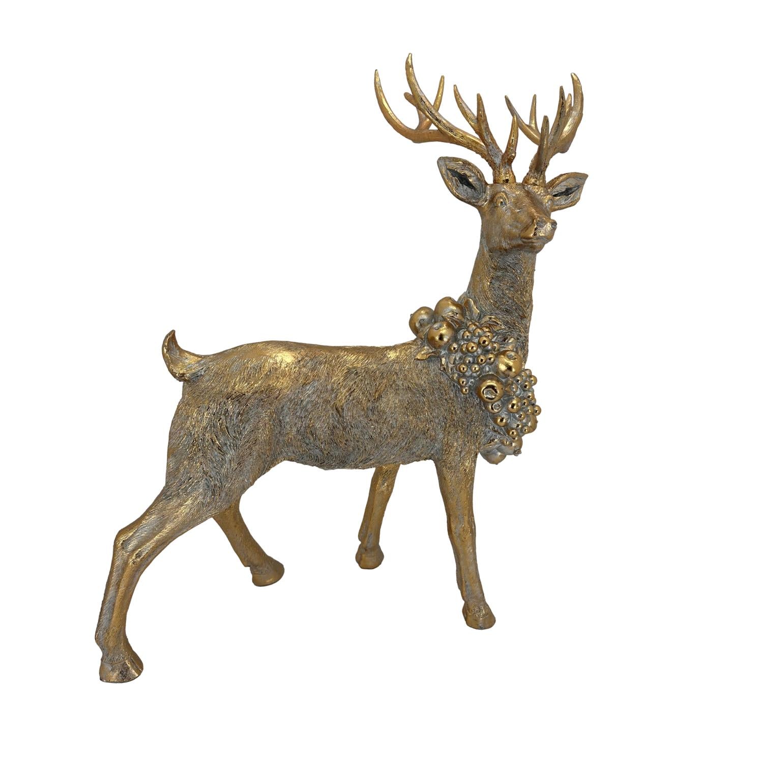 Antique Gold Standing Deer Christmas Ornament