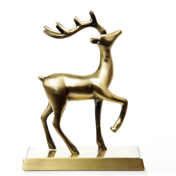 Antique Gold 3D Reindeer Stocking Hanger Back