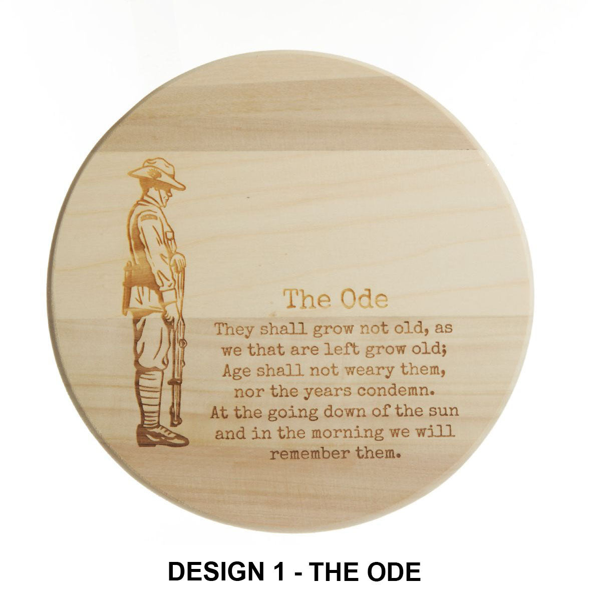 Anzac Day Etched Circle Candle Tray