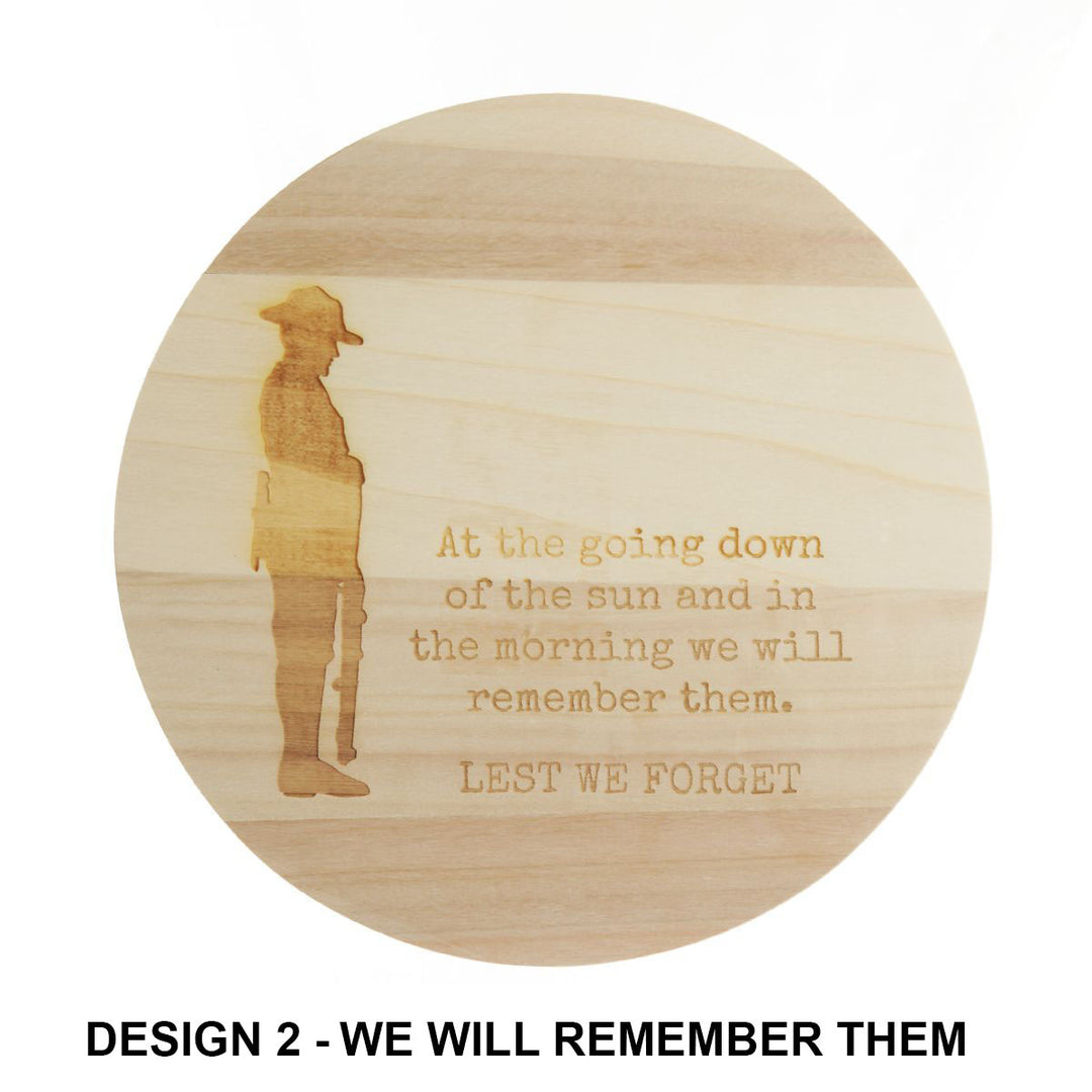 Anzac Day Etched Circle Candle Tray