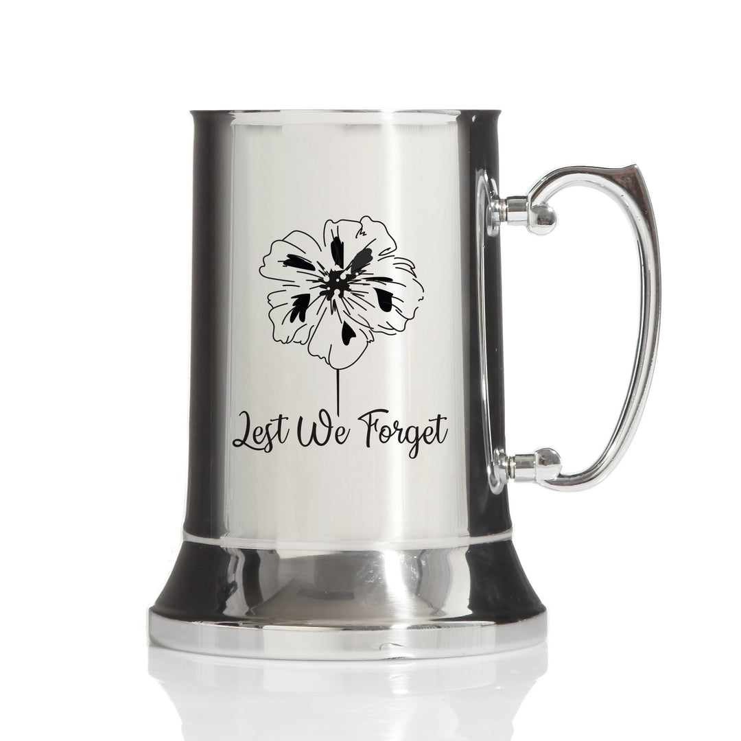 ANZAC Tribute Memorial Poppy Stainless Steel Tankard