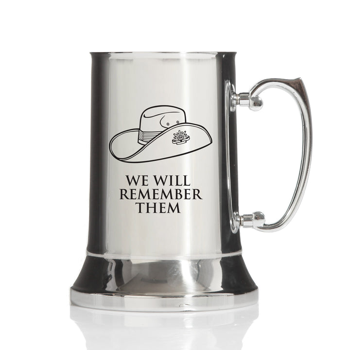 ANZAC Tribute Memorial Slouch Hat Stainless Steel Tankard