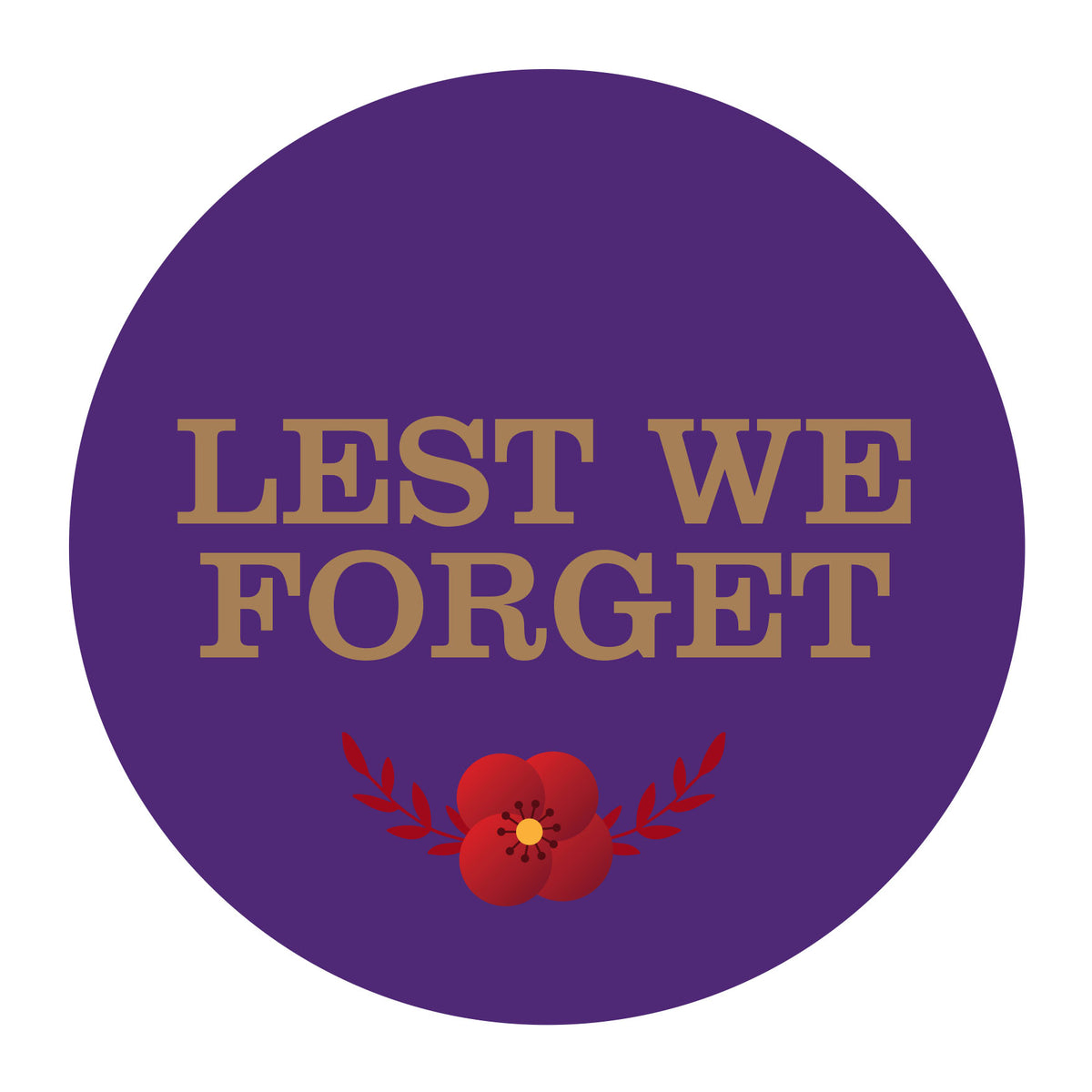 Purple ANZAC Day Tribute Wreath Plaque - Lest We Forget