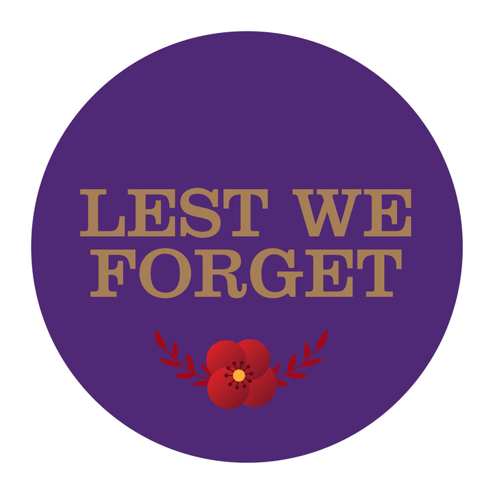 Purple ANZAC Day Tribute Wreath Plaque - Lest We Forget