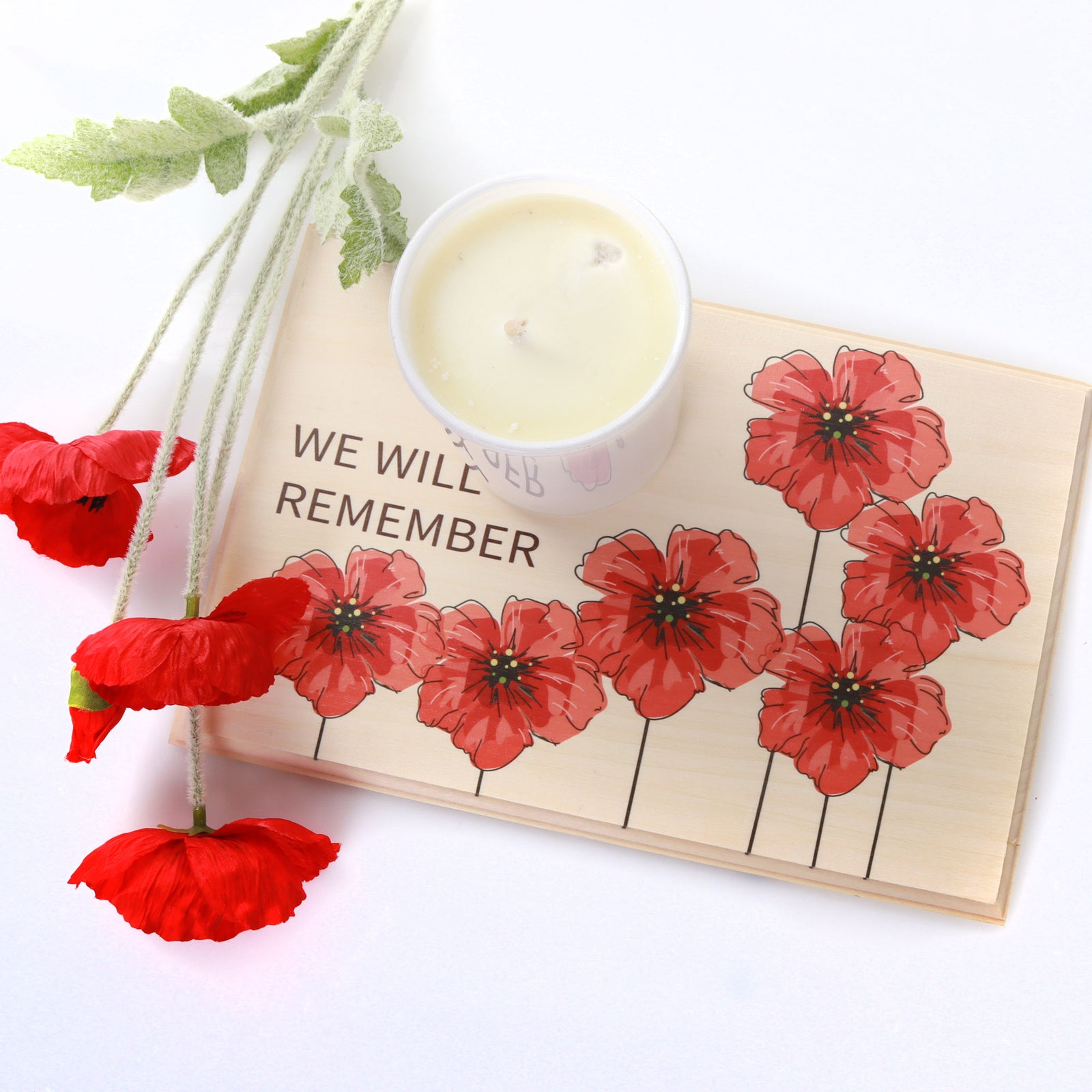 Anzac We Will Remember Them Printed Candle Tray