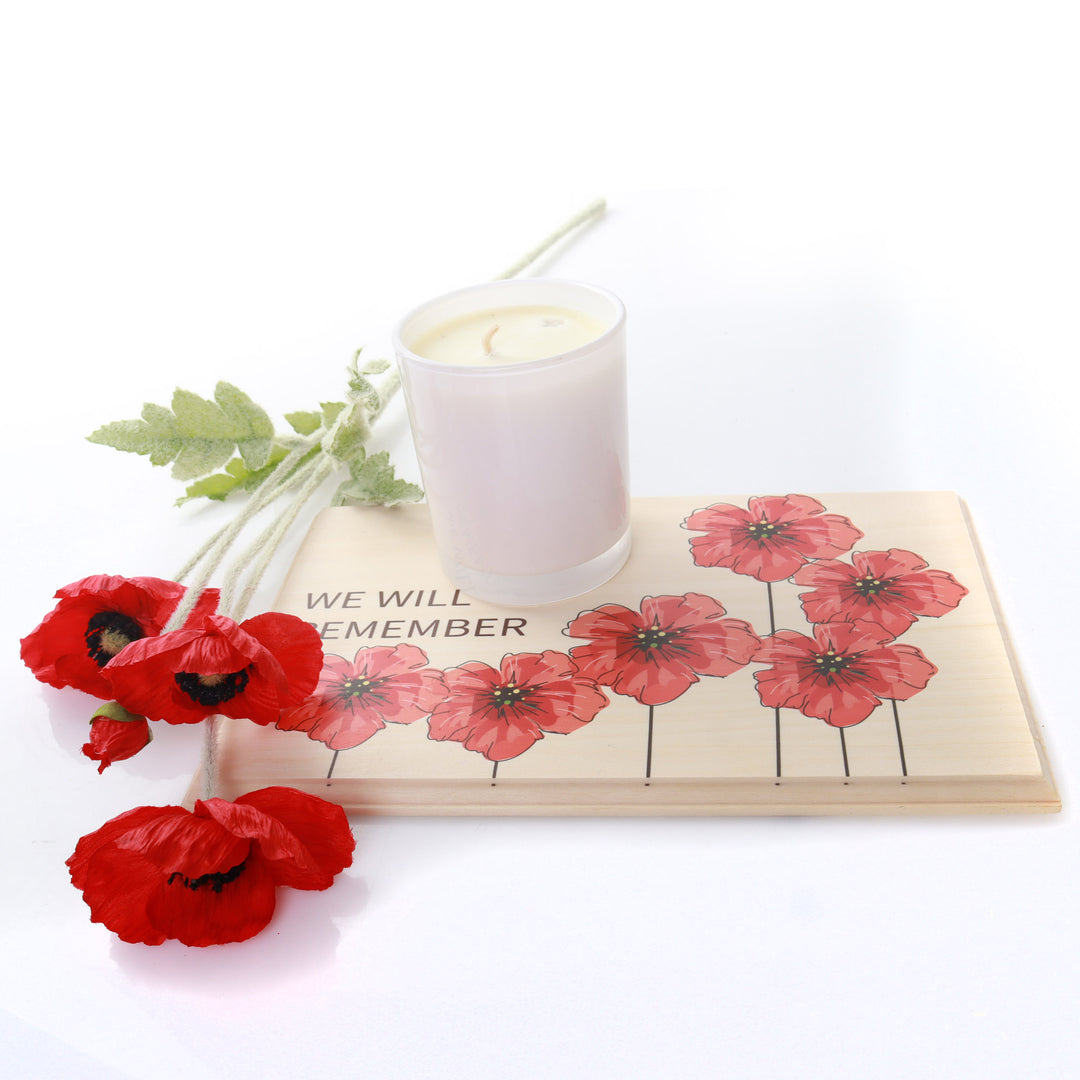 Anzac We Will Remember Them Printed Candle Tray