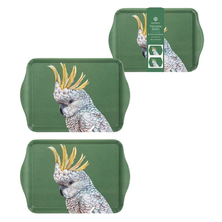 Ashdene Modern Birds Cockatoo 2pk Scatter Trays