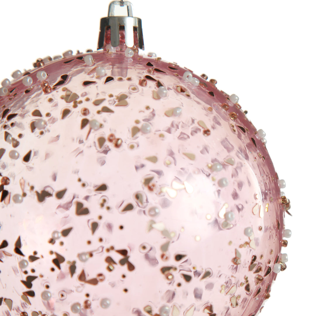 Assorted Pastel Sequin Sprinkles Shatterproof Christmas Baubles - Set of 3