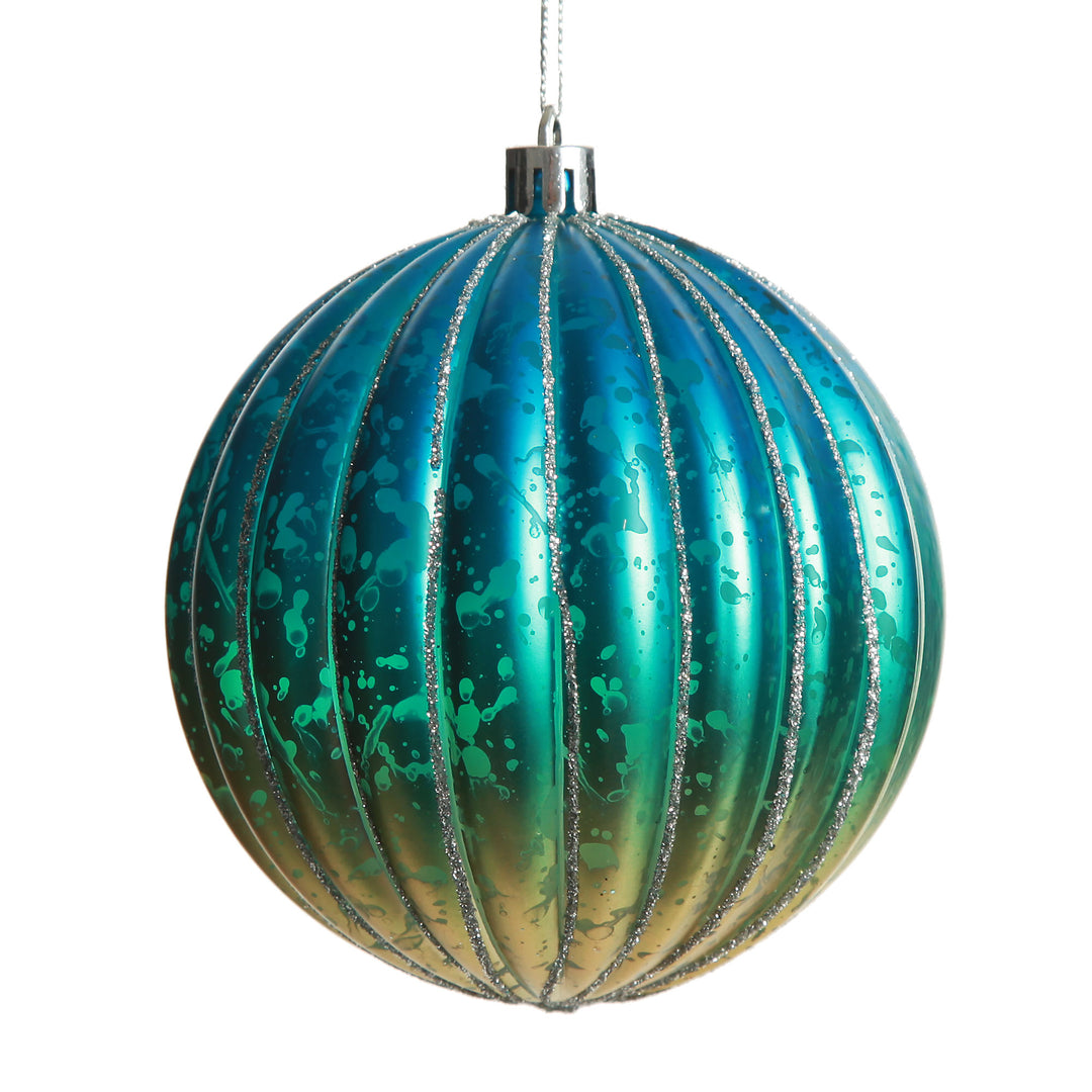 Assorted Ombre Pastel Ribbed Shatterproof Christmas Baubles - Set of 4
