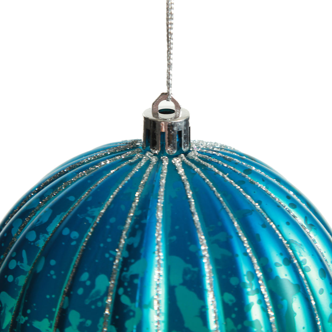 Assorted Ombre Pastel Ribbed Shatterproof Christmas Baubles - Set of 4
