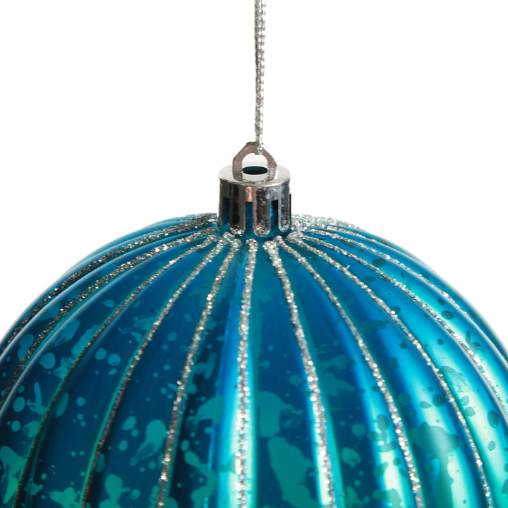 Assorted Ombre Pastel Ribbed Shatterproof Christmas Baubles - Set of 4
