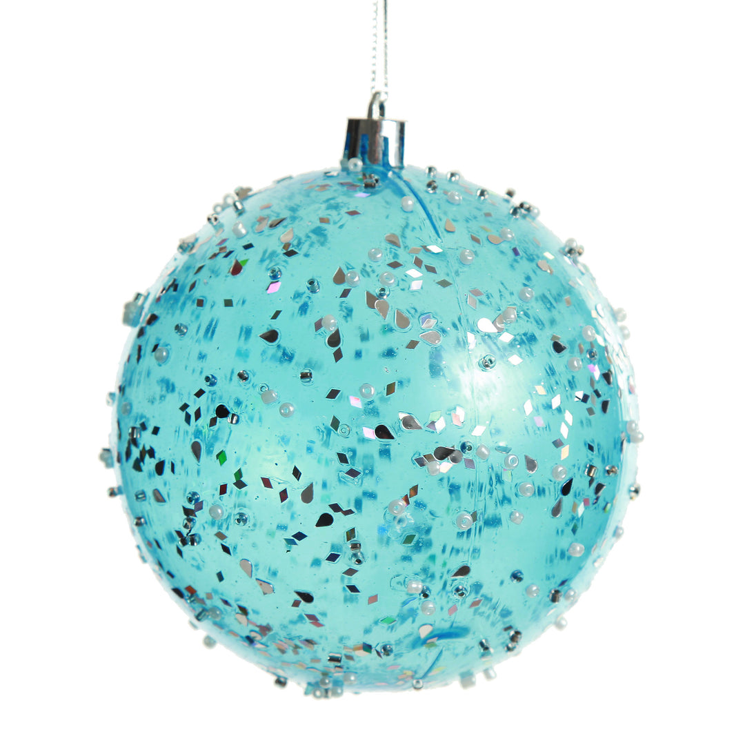 Assorted Pastel Sequin Sprinkles Shatterproof Christmas Baubles - Set of 3