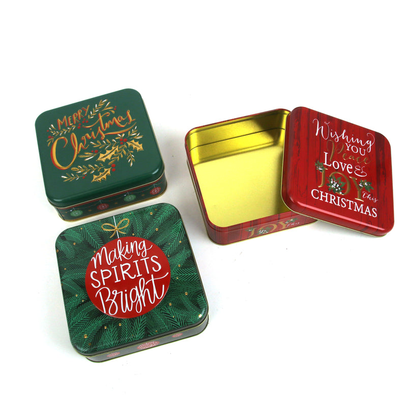 Assorted Christmas Metal Tins
