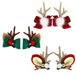 Assorted Christmas Mini Antler Hair Clips