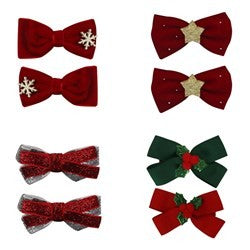 Assorted Christmas Mini Bow Hair Clips