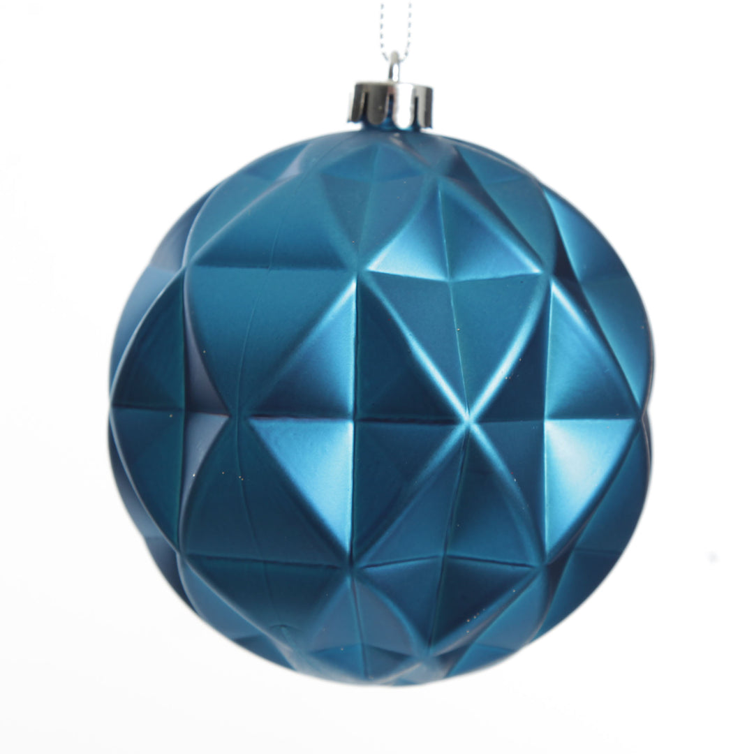 Assorted Decorative Red and Blue Shatterproof Christmas Baubles - Set of 4