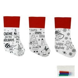 Assorted DIY Christmas Stocking with Markers - 42cm