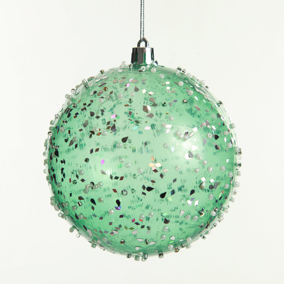 Assorted Pastel Sequin Sprinkles Shatterproof Christmas Baubles - Set of 3