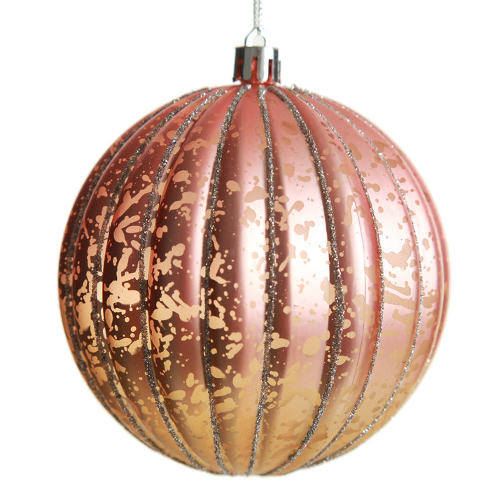 Assorted Ombre Pastel Ribbed Shatterproof Christmas Baubles - Set of 4
